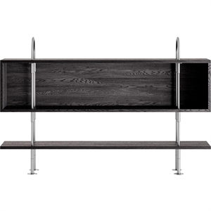 Gubi Keen 160 Shelving System 1 Shelf & Box Stainless Steel/Ash Veneer