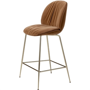 Gubi Beetle Soft Bar Stool H67 Antique Brass/Sunday/Dedar 112