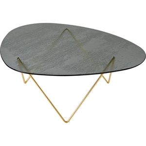 Gubi Pedrera Coffee Table Brass Semi Matt/Smoke/Glass