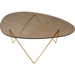 Gubi Pedrera Coffee Table Brass Semi Matt/ Bronze/ Glass