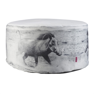 Cozy Living Bumba Pouf White with Print
