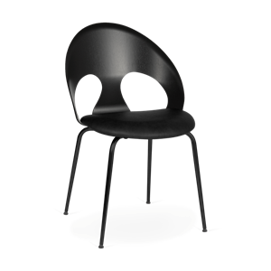 VERMUND VL1100 Dining Table Chair Black Oak/Black Leather/Black Frame