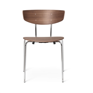 Ferm Living Herman Dining Table Chair Chrome/ Walnut