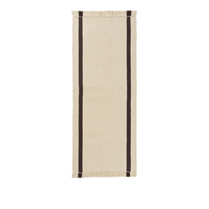 Ferm Living Calm Kilim Carpet 80x200 Dark Off-White/Coffee