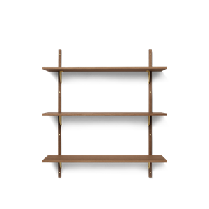 Ferm Living Sector Triple/Wide Shelf Smoked Oak/ Brass