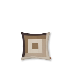 Ferm Living Border Patchwork Cushion Coffee/Dark Sand