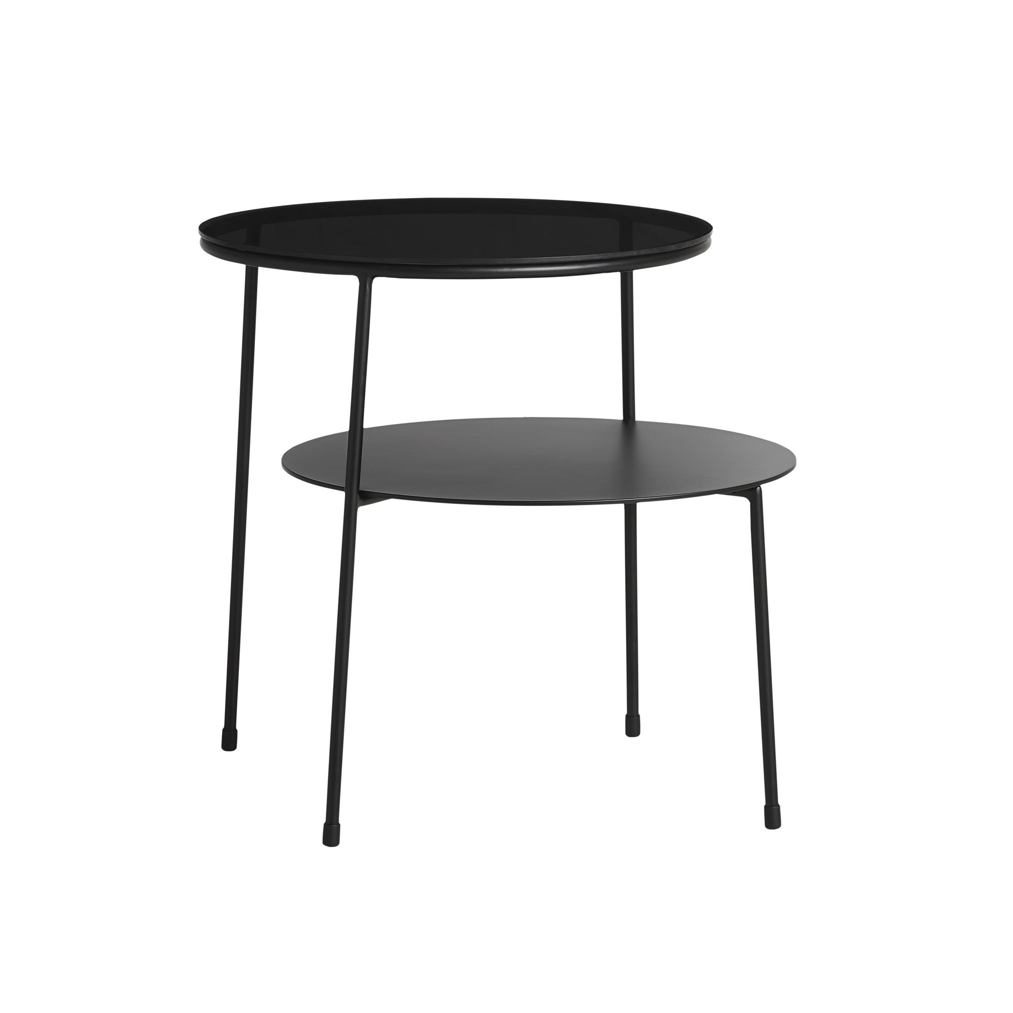 Woud Duo Coffee Table Black/ Dark Smoked Glass