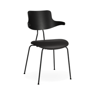 VERMUND VL118 Dining Table Chair Black Oak/Black Leather/Black Frame