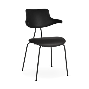 VERMUND VL118 Dining Table Chair Black Leather/Black Frame