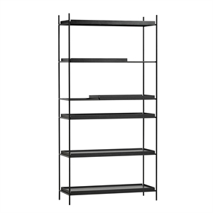 Woud Tray Bookcase High Black/Black