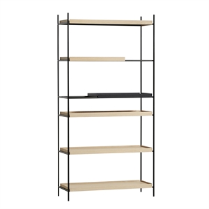 Woud Tray Bookcase High Oak/Black