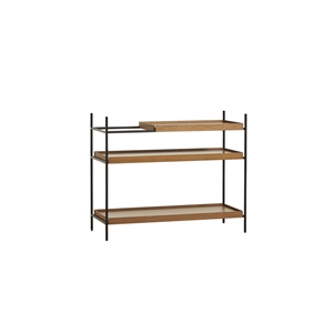 Woud Tray Configuration 5 Shelf System Low Walnut