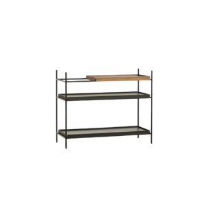 Woud Tray Configuration 7 Shelf System Low Black/ Walnut