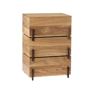 Kristina Dam Studio Stack Storage Boxes Oiled Oak & Walnut 3 Pieces