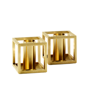 Audo Cube Micro Candlestick Gold Plated 2 Pcs.