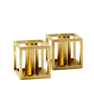 Audo Kubus Micro Candlestick Gold Plated 2 Pcs.