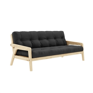 Karup Grab Sofa Bed Clear Lacquered Pine/734 Dark Grey