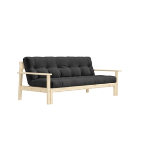 Karup Unwind Sofa Bed Clear Lacquered Pine/734 Dark Grey