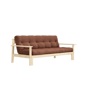 Karup Unwind Sofa Bed Clear Lacquered Pine/759 Clay Brown