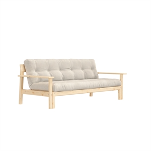 Karup Unwind Sofa Bed Clear Lacquered Pine/914 Linen