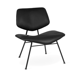 VERMUND VL135 Lounge Chair Black Leather/Black Frame