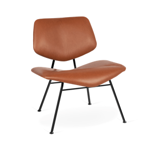 VERMUND VL135 Lounge Chair Sierra Cognac Leather/Black Frame
