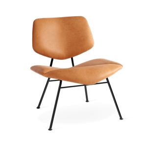 VERMUND VL135 Lounge Chair Dunes Cognac Leather/Black Frame