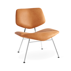 VERMUND VL135 Lounge Chair Dunes Cognac Leather/Chrome Frame