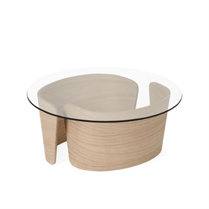 Sibast Furniture No 7 Lounge Coffee Table Ø70 Low White Oiled Oak/Glass