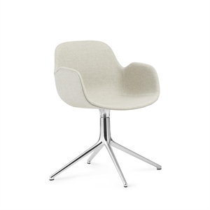 Normann Copenhagen Form Dining Chair W. Armrests and Swivel Aluminum/ Main Line Flax MLF20