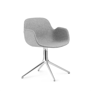 Normann Copenhagen Form Dining Chair W. Armrests and Swivel Aluminum/ Synergy LDS16