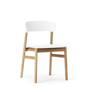 Normann Copenhagen Herit Dining Chair Leather Upholstered Oak/White
