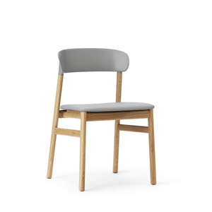 Normann Copenhagen Herit Dining Chair Leather Upholstered Oak/Gray
