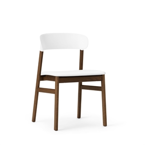 Normann Copenhagen Herit Dining Chair Leather Upholstered Smoked Oak/White