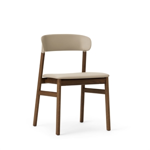 Normann Copenhagen Herit Dining Chair Leather Upholstered Smoked Oak/Sand