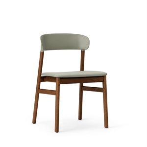 Normann Copenhagen Herit Dining Chair Leather Upholstered Smoked Oak/Dusty Green