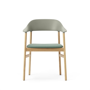 Normann Copenhagen Herit Dining Chair w. Armrest Upholstered Oak/Dusty Green