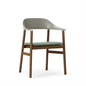 Normann Copenhagen Herit Dining Chair w. Armrests Upholstered Smoked Oak/Dusty Green