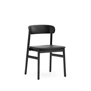 Normann Copenhagen Herit Dining Table Chair Leather Upholstered Black Oak