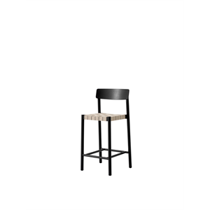 &Tradition Betty TK12 Counter Chair Black Lacquered Ash/Natural Linen Wicker