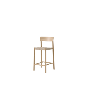 &Tradition Betty TK12 Counter Chair Lacquered Oak/Natural Linen Wicker