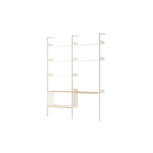 &Tradition Rhomb IF2 &IF6 Shelving Configuration D Lacquered Oak/Alabaster