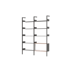 &Tradition Rombe IF1 &IF6 Shelving Configuration C Lacquered Walnut/Anthracite