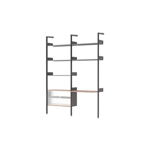 &Tradition Rombe IF2 &IF6 Shelving Configuration D Lacquered Walnut/Anthracite