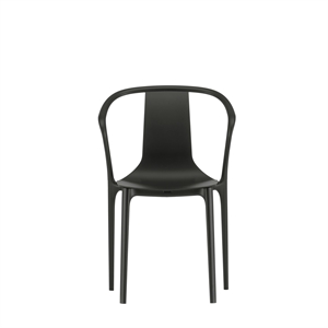 Vitra Belleville Outdoor Chair With Armrests and Plastic Shell Deep Black