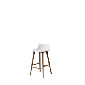 &Tradition Rely HW118 Bar Stool Low Back Lacquered Walnut/ White