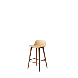 &Tradition Rely HW118 Bar Stool Low Back Lacquered Walnut/ Beige Sand