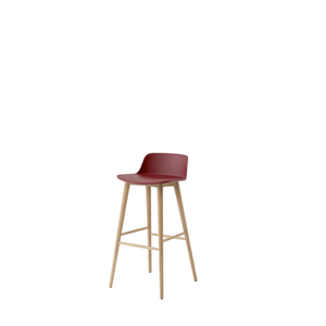 &Tradition Rely HW123 Bar Stool Low Back Lacquered Oak/ Maroon