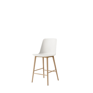 &Tradition Rely HW128 Bar Stool High Back Lacquered Oak/ White