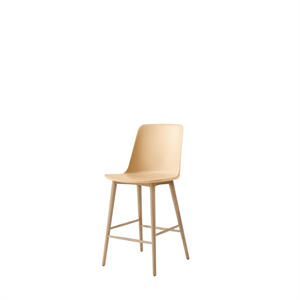 &Tradition Rely HW128 Bar Stool High Back Lacquered Oak/ Beige Sand